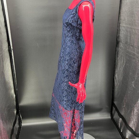 Betsy & Adam Blue Lace Gown - Picture 3 of 6